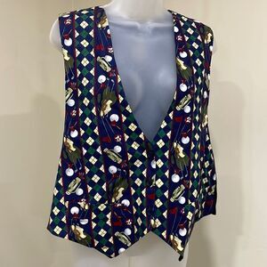 NWOT JLN USA Argyle Golfing Vest. Size L.